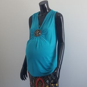 Maternal America Teal Coloured Top Size S (J)